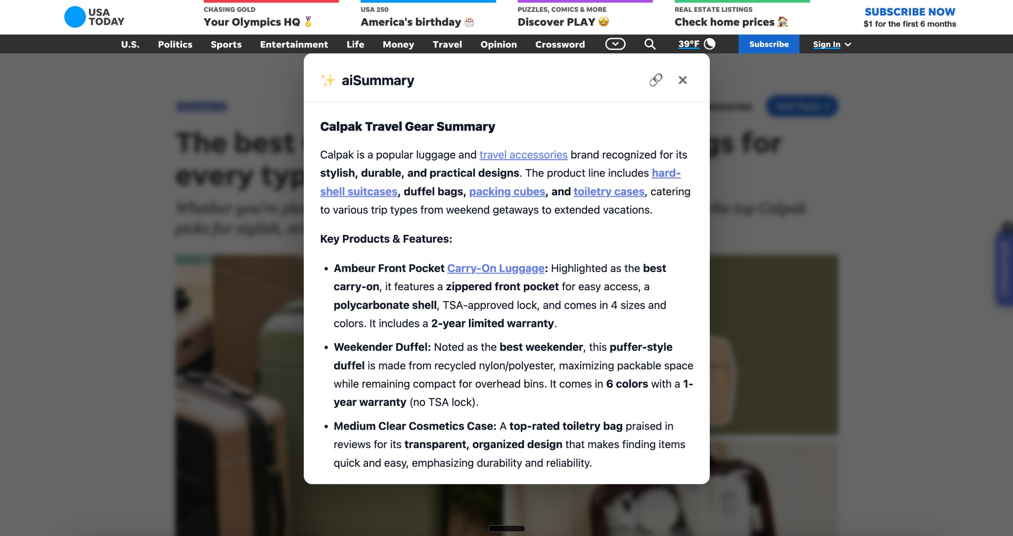 aiSummary Article Summary Example